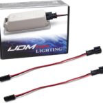iJDMTOY Pair OEM-Spec Step Courtesy Light, Doorsill/Under Dash Light Assembly Power Cord Pigtail Connector Harness w/ 5-Inch Wiring Compatible with BMW MINI Land Rover, etc