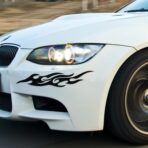 2-Piece Set 30cm Car Flame Stickers Suitable for Cars, Helmets, Motorcycles, Bicycles, Skateboards, Racing Stripes, Waterproof Decorative Stickers (White) - Image 4