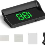 Car Heads Up Display, HUD GPS Speedometer, Large Font Brightness Adjustment Speed Projection, Plug and Play Cigarette Lighter Powered Accessory for Most Car Models (Green)
