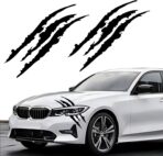 2PCS Claw Mark Decals for Cars,Headlight Car Sticker,Stripes Scratch Decal Vinyl for Sports Cars SUV Pickup Truck Window Motorcycles ect (Black)