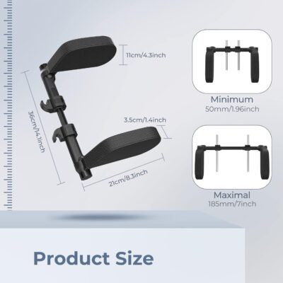 Yoocaa Adjustable Car Headrest Pillow, Road Pal Headrest, U-Shaped Travel Sleeping Pillow for Kids & Adults, Head Neck Support Only Suitable for Car Seat Headrest with Poles, Black - Image 4