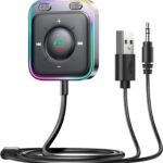 JOYROOM Bluetooth 6.0 AUX Car Adapter, Dual Mics Noise Cancellation, Plug-and-Play, Multifunction Button, 3.5mm Audio Adapter Bluetooth Receiver for Car Hands-Free Calls & Music, 2026 Upgrade, Black