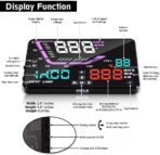 Pyle Universal 5.5’’ Car HUD Head-Up Display Multi-Color Windshield Screen Projector Vehicle Speed & GPS Navigation Compass, Plug & Play, With Speed, Time, Altitude & More (PHUD15) - Image 3