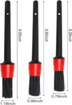 Auto Car Detailing Brush Set Car Interior Cleaning Kit Includes 3 Boar Hair Detail Brush,3 Wire Brush, 3 Air Vent Brush for Cleaning Car Interior Exterior, Dashboard Engines Leather Wheel - Image 3