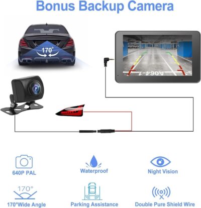 Hieha Car Play,Wireless Portable with Apple CarPlay and Android Auto Screen for Car,7" HD Touch Screen Car Stereo with Mirror Link,Backup Camera,Bluetooth5.2,GPS Navigation,AUX,FM for All Vehicles - Image 7