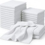 CARTMAN 14 x 14 Inch, 30 Pack, 280GSM Microfiber Cleaning Cloths, Non-Abrasive, Reusable and Washable, All Purpose Cleaning Towels for Household, Car Washing, Drying & Auto Detailing, White