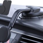 Magnetic Phone Holder for Car, [ Powerful Magnets & Military-Grade Suction] Car Phone Holder Mount Dashboard Windshield Cell Phone Holder Phone Stand for Car iPhone Android Automobile Cradle