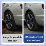 4PCS Car Mud Flaps, Black Mud Flaps Splash Guards, Front & Rear Side Mud Guard, No Drilling Mudguards Fenders Car Exterior Accessories Universal for Most Cars, Truck Vehicle - Image 6