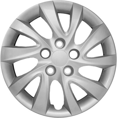 Set of 4 16" 10 Twist Spoke Bolt-On Wheel Covers for Hyundai Elantra 2011-2015 - Silver - Image 2