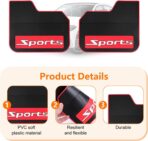 HZEL 4PCS Car Mud Flaps, Soft Flexible Sports Vehicle Splash Guard Mudflap with Hardwares, Bendable Automotive Exterior Mud Guard Dirty Fenders Replacement, Universal for Most Vehicles (7.87 x 9.06'') - Image 3