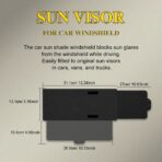 Polarized Car Sun Visor Extension with PC Lens and Side Sunshade, Anti-Glare Windshield Visor - Universal for Most Cars (Black) - Image 2