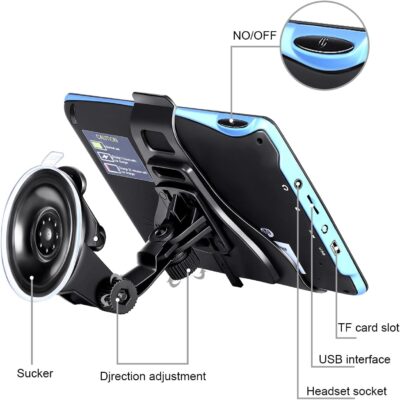 GPS Navigation for Car Truck - Navigation System 7 Inches Touchscreen Navigator with 2026 US/CA/MX Maps, Free Lifetime Updates for RV, Voice Guidance, Speed & Traffic Alerts, Custom Truck Routing - Image 2