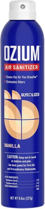 Ozium 8 Oz. Air Sanitizer & Odor Eliminator for Homes, Cars, Offices and More, Vanilla Scent, Pack of 1