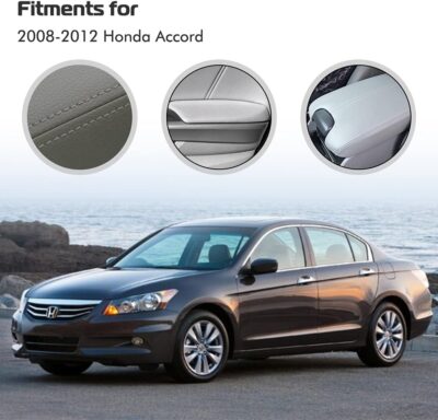 A ABIGAIL Compatible with 2008 2009 2010 2011 2012 Accord Sedan Center Console Armrest Cover & Front Door Panels Armrest (Gray) - Image 5