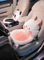 3Pcs Cartoon Car Seat Cushion Lumbar Support Pillow and Neck Pillow, Cute Car Seat Pillow Headrest Pillow Back Support for Driving Fatigue Relief,for Office Chair Truck SUV (Rabbit Sets) - Image 3