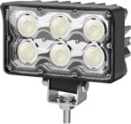 6 Inch LED Tractor Light, 60W Super Bright LED Work Light Rectangular Foglight 5500LM Waterproof 4x6 Flood Offroad Light for Truck, Tractor, ATV, SUV, UTV, Trailer, Excavator, Heavy Equipment (1 PCS)