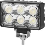6 Inch LED Tractor Light, 60W Super Bright LED Work Light Rectangular Foglight 5500LM Waterproof 4x6 Flood Offroad Light for Truck, Tractor, ATV, SUV, UTV, Trailer, Excavator, Heavy Equipment (1 PCS)
