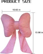 Bow Car Headrest Pillow, Breathable Memory Foam Vehicle Neck Pillow with Adjustable Strap, Ergonomic Auto Neck Support Cushion for Pain Pressure Relief, Universal for Most Cars (Pink) - Image 2