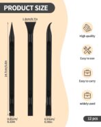 12 PCS Carbon Fiber Plastic Scrapers Tool, Non-Scratch Scraper Tool for Tight Spaces, Multi-Purpose Label Scraper Pen-Shaped, for Car Cleaning Supplies, Kitchen, Crevices, Stains (Black) - Image 2
