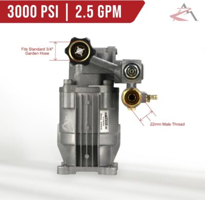 The ROP Shop 3000 PSI 2.5 GPM Horizontal 3/4" Shaft Pressure Washer Water Pump Compatible for Karcher K2400HH, G2400HH, Honda GC160 - Image 2