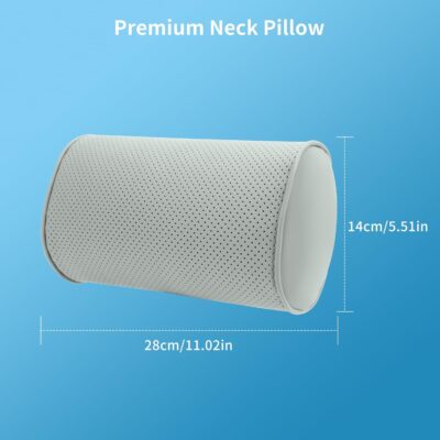 Car Headrest Pillow for Driving - Luxury Leather 100% Memory Foam, Ergonomic Neck Support - Universal Fit Head Rest Travel Pillow for Most Cars, Home & Office, Gray, 2 Pack - Image 5