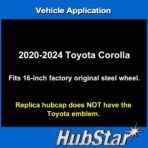 Hubcap Replacement for Toyota Corolla 2020-2025, 16-inch Replica Wheel Cover (Set of 4) - Image 5