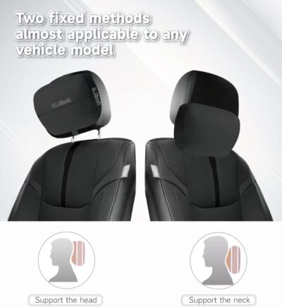 2Pcs Car Neck Pillow, Super Soft Du-Pont Bio cotton Neck Pillow for Driving, Suede Fabric Car Headrest Pillow, Make Your Driving More Comfortable, Suitable for Driving, Traveling (Interstellar Black) - Image 5