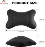 2 Pack Car Neck Pillow PU Leather Automotive Headrest Pillow for Car Support Neck Pain Relief Universal Car Pillow (Black) - Image 2