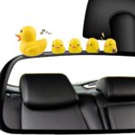 20 Pcs Mini Ducks Car Dashboard Decors, Cute Rearview Mirror Ornaments, Funny Interior Car Accessories with Adhesive Stickers for Automotive Window Home Garden Decorations