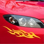 2-Piece Set 30cm Car Flame Stickers Suitable for Cars, Helmets, Motorcycles, Bicycles, Skateboards, Racing Stripes, Waterproof Decorative Stickers (White) - Image 5