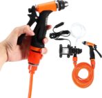 Portable 120W High-Pressure Car Wash Kit: High-Pressure Cleaner Water Pump 12V 80W, 6m Rubber Hose, 1m Transparent Hose, 3m Long Cigarette Lighter Cable