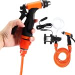 Portable 120W High-Pressure Car Wash Kit: High-Pressure Cleaner Water Pump 12V 80W, 6m Rubber Hose, 1m Transparent Hose, 3m Long Cigarette Lighter Cable