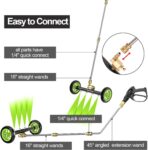Undercarriage Pressure Washer Attachment 16 Inch Power Washer Water Broom with 4 Nozzles Dual-Function Pressure Washer Undercarriage Cleaner With 3 Pieces Extension Wand 4000 PSI - Image 4