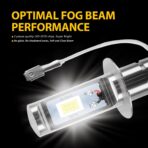 AUXLIGHT H3 LED Fog Light DRL Bulbs, 3000 Lumens Extremely Bright Bulbs Replacement for Cars, Trucks, 6000K Xenon White - Image 6