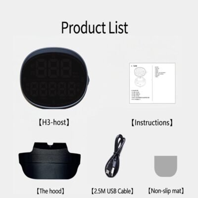 H3 Heads Up Display for Car Smart Speedometer HUD with Speed, Time, Direction Trip Distance, Overspeed/Fatigue Alert KM/H/MPH Switch. - Image 8