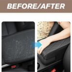 Memory Foam Car Armrest Cushion 2025 New Car Center Console Cushion Pad Car Truck Armrest Cover Auto Center Console Lid Center Armrest Cover Car Console Armrest Organizer Storage (Black and Red) - Image 3
