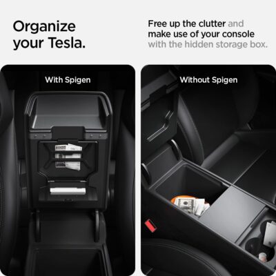Spigen One-Tap Hidden Storage Box for Tesla Model Y Juniper (Standard, Premium & Performance 2026/2025) and Model 3 Highland (Standard, Premium & Performance 2026/25/24) - Image 4