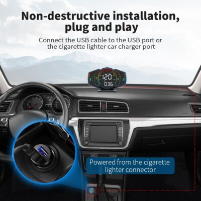G18 Head Up Display, HUD Display for Cars Windshield, GPS Digital Speedometer MPH for All Cars, Car Compass, Altimeter, Multi-Function Display, Direction, Gradiometer - Image 9