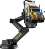 Topsolar Phone Mount for Truck Phone Holder for Truck - Heavy Duty Super Suction Cup, Mobile Device Holder Dashboard Window 16.9 inch Long Arm & Stable, iPhone & Samsung Compatible, Semi Trucker