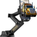 Topsolar Phone Mount for Truck Phone Holder for Truck - Heavy Duty Super Suction Cup, Mobile Device Holder Dashboard Window 16.9 inch Long Arm & Stable, iPhone & Samsung Compatible, Semi Trucker