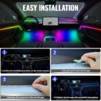 Acrylic Ambient Lighting Car Interior,55.1 inches Dream Color Acrylic Led Strips with USB Hub, APP Fiber Optic Emotion Glow Lights for Car Y 3 S X, Neon Ambient Lighting Kit Dashboard Decorations - Image 6