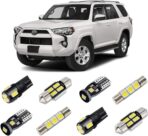White LED Interior Light Kit for 2010-2020 2021 2022 Toyota 4Runner Super Bright 6000K Interior LED Bulbs Package + License Plate Lights and Install Tool