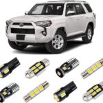 White LED Interior Light Kit for 2010-2020 2021 2022 Toyota 4Runner Super Bright 6000K Interior LED Bulbs Package + License Plate Lights and Install Tool