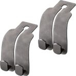 Car Seat Back Double Hook, Car Headrest Hook for Purses and Bags, Durable Hanging Hooks for Handbags, Groceries, and Accessories, Tidy Car Organizer (Grey*2)