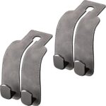 Car Seat Back Double Hook, Car Headrest Hook for Purses and Bags, Durable Hanging Hooks for Handbags, Groceries, and Accessories, Tidy Car Organizer (Grey*2)