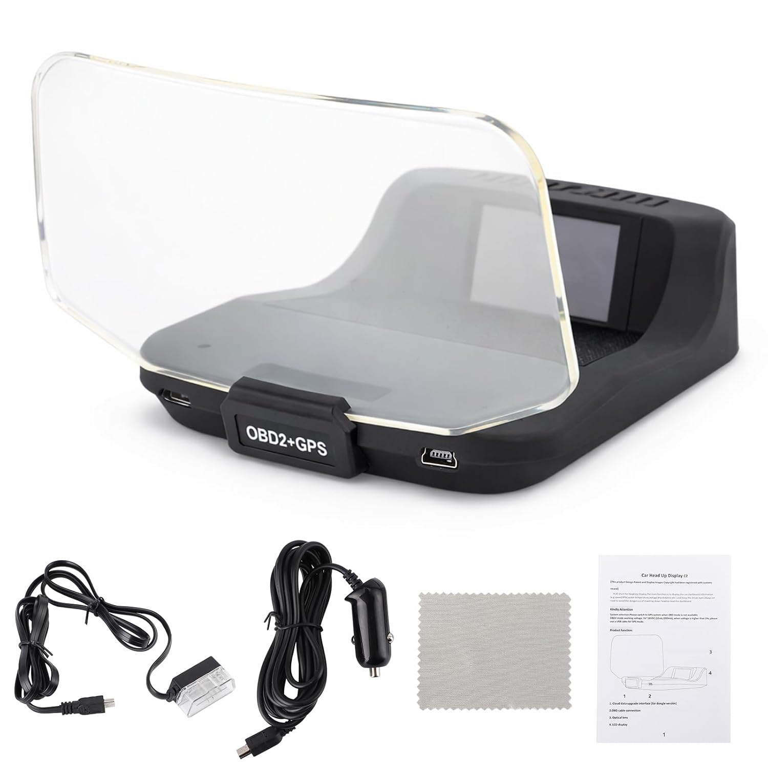 61zuBNOLFBL._SL1500_.jpg OBD2 Gauge Display, Universal Digital HUD Projector with Real-Time Speedometer RPM Water Temp Monitoring Plug and Play for Car Truck SUV Driver Safety Easy Read for Commuting Road Trips - Image 1