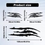 1 Full Set Monster Claw Sticker for Car Hood Decal 1 Set, Car Decals Claw Mark Stickers to Cover Hood Headlights Scratches, Modified Cars/Vans/SUVs/Trucks, Motorbike, Truck Decal Decoration(Black) - Image 3