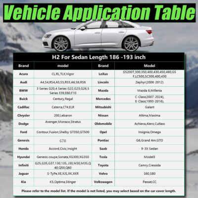 Hail Protector Car Cover, Anti Hail Thickened Multi-Layered EVA Car Cover Waterproof All Weather Protection with Car Sun Visor,Outdoor Hail Protection Cover, Fit Sedan/Coupe-Length 186-193 Inch. - Image 7