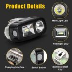 Rechargeable LED Headlamp with Spotlight and Floodlight High Brightness Mining Headlamp Waterproof Hard Hat Light for Hunting, Camping, Night Work, Caving (M60 Miner Lamp Kit+Black hat) - Image 5