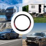 Car Steering Wheel Cover, 15 Inch Comfortable Leather Elastic Vehicle Steer Wheel Protector, Anti-Slip ＆ Breathable Automotive Interior Protection Accessories, Universal Fit (Wine Red) - Image 6